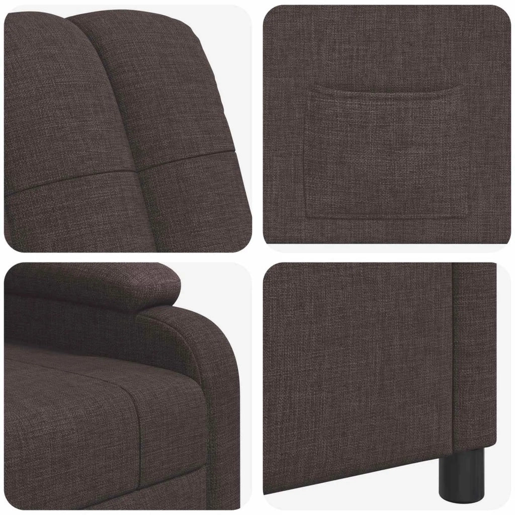 Divano Sedia-Poltrona reclinabile Marrone Scuro Tessuto 837994