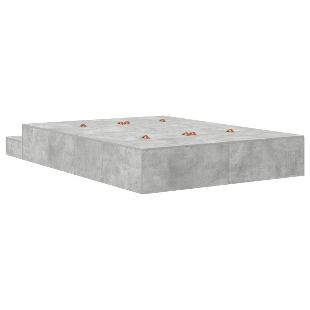 Struttura letto contenitore Grigio cemento 140x190 cm