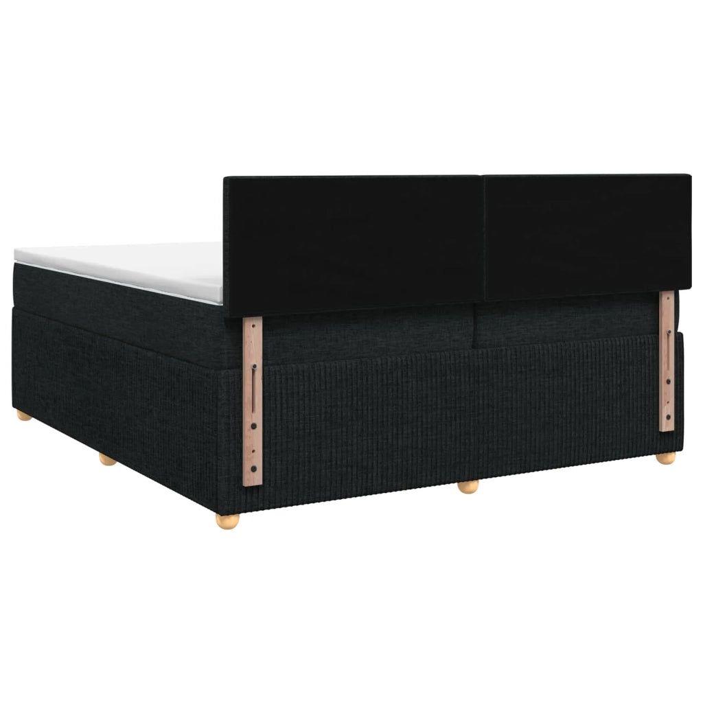 Letto box spring con materasso Nero 200 x 200 cm Tessuto 3453011