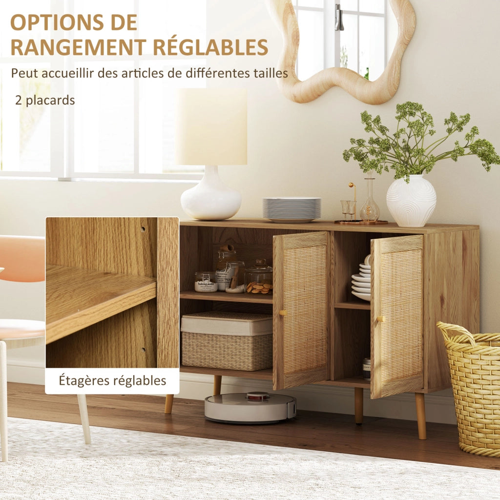 Credenza ¨C zephmum ¨C legno, rotan, scaffale regolabile