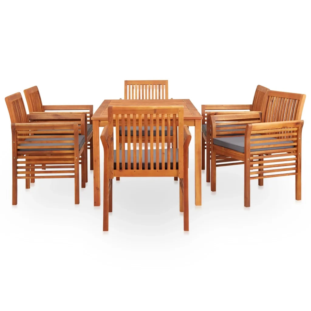 Set da Pranzo da Giardino 7 pz con Cuscini Massello di Acacia 278904