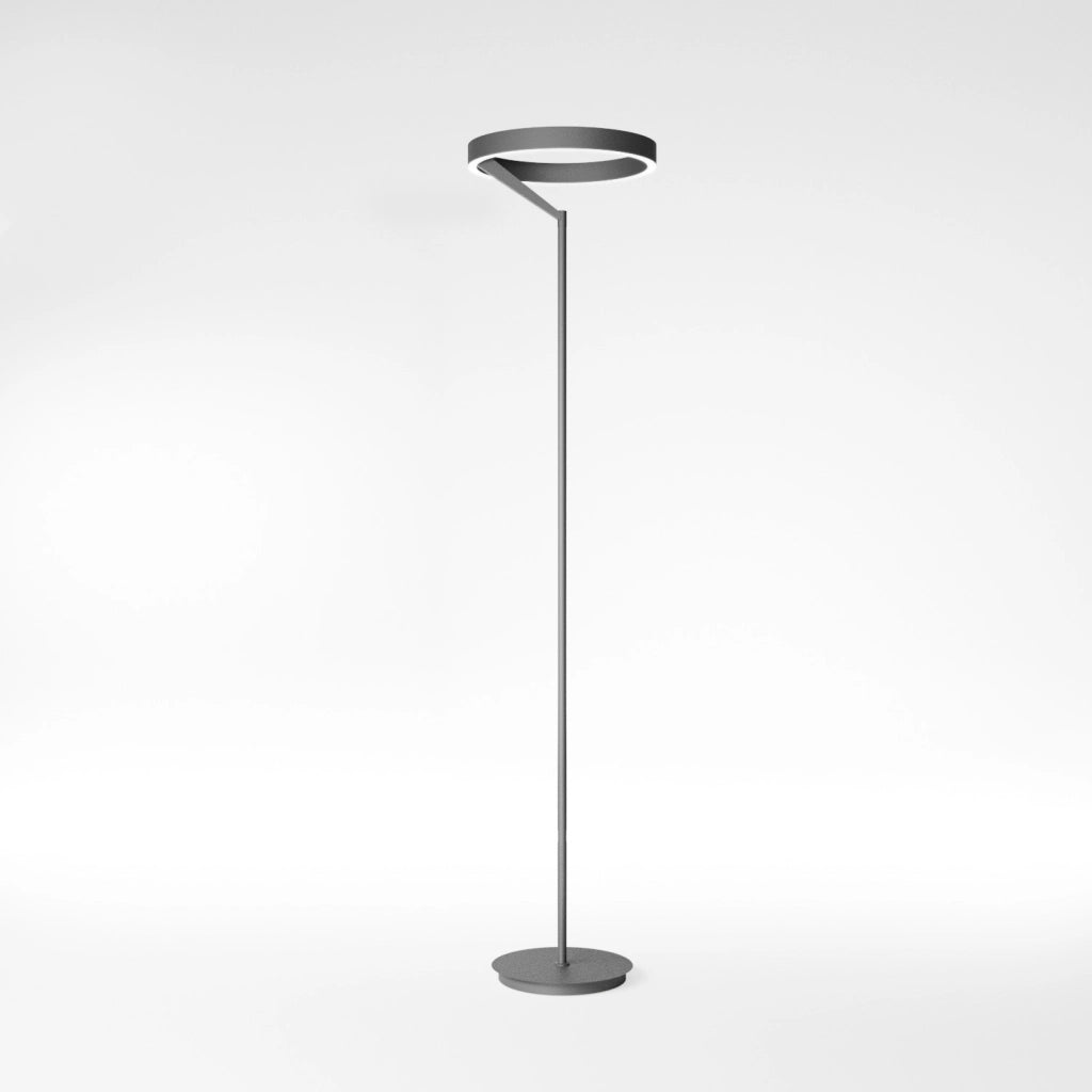 Lampada da Terra CRISEIDE PT LED 40W 2000lm 3000K dimmerabile a pedale in alluminio Nero satinato - Gealuce