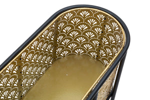 Porta Vasi Oval 60x20x70 cm in Ferro