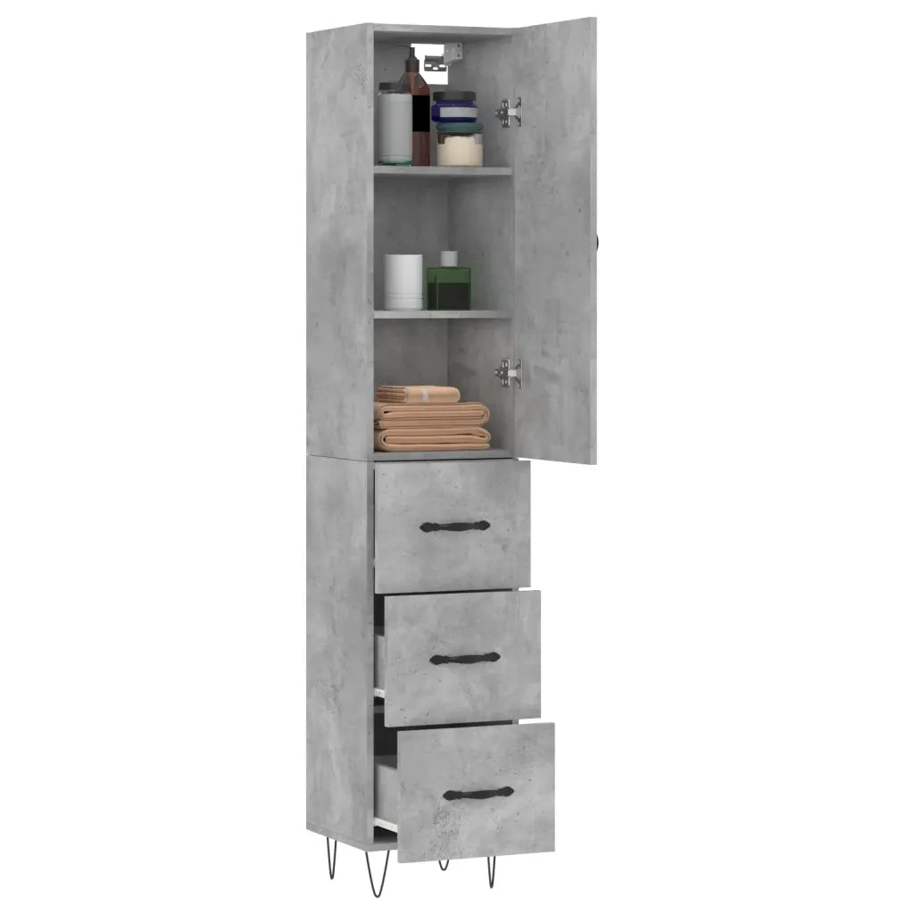 Credenza Grigio Cemento 34,5x34x180 cm in Legno Multistrato 3198885