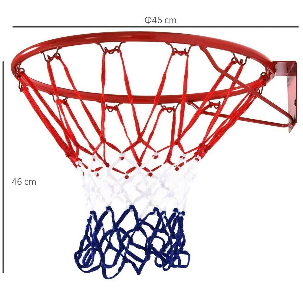 Canestro Basket Cerchio Regolamentare 46 CM 18'' con rete e kit di montaggio