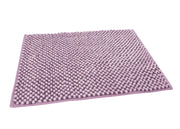 Tappeto Bagno Doccia Antiscivolo In Ciniglia Super Assorbente Modello Dots - Parure 3 Pezzi - Lilla