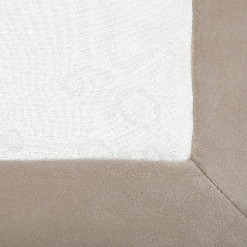 Super King Divano Letto in velluto beige con struttura imbottita da 180 cm con poggiatesta e materasso