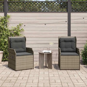 vidaXL Panchina da giardino con cuscino 2 pcs Grigio Poly Rattan
