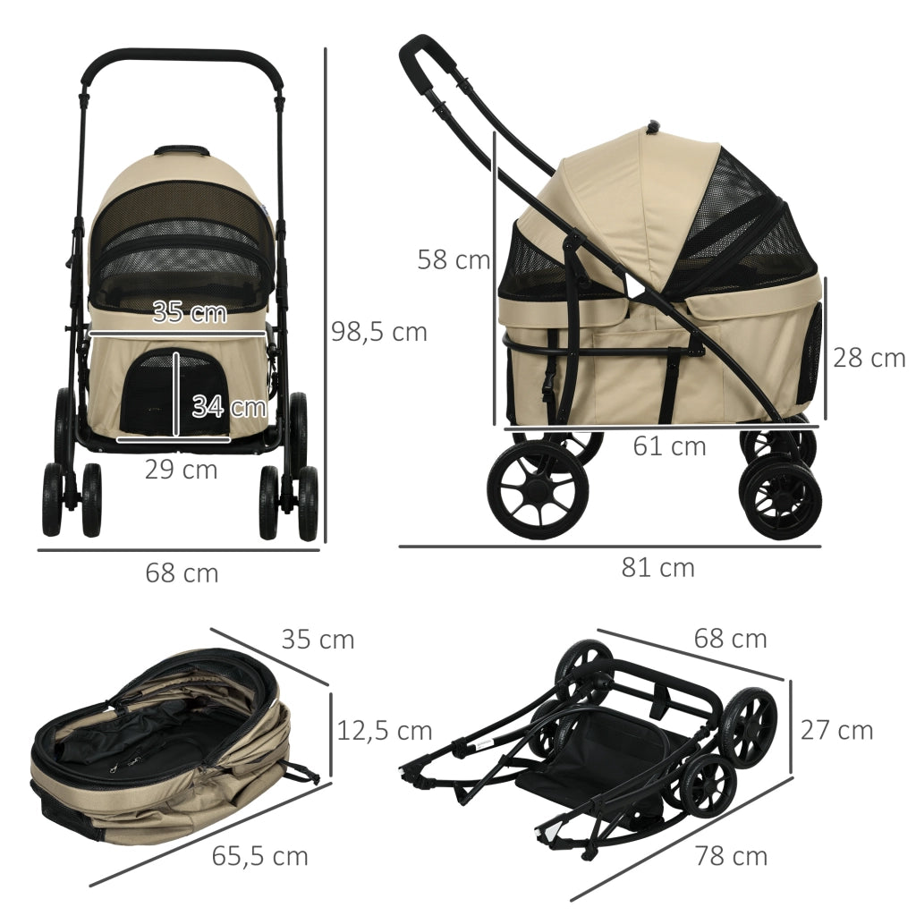 Carrello per Cani Pieghevole ¨C zephmum ¨C Caqui