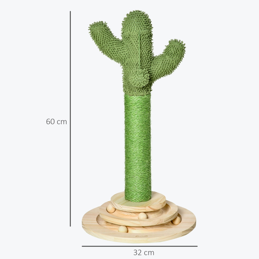 Albero tiragraffi per gatti con palla e piattaforma ¨C zephmum ¨C Verde 60 cm