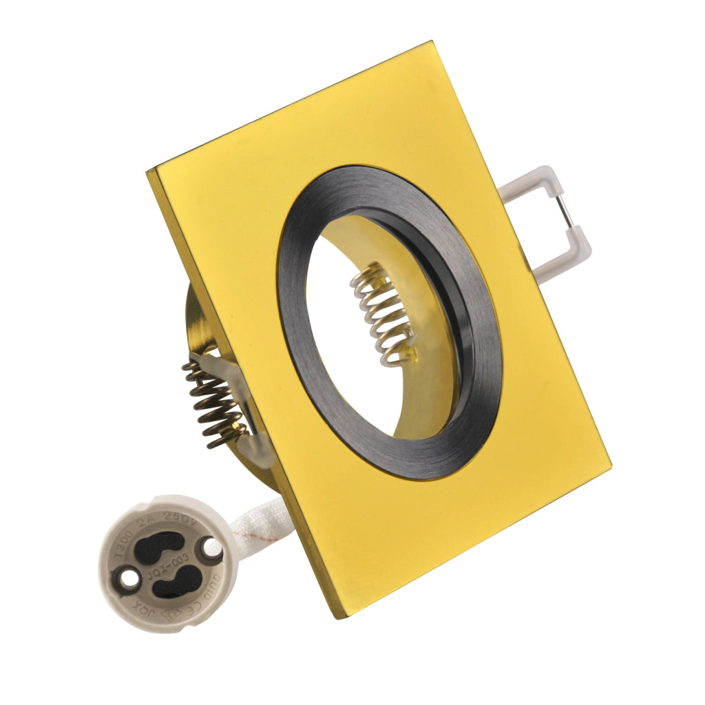 Faretto incasso quadrato oro/nero GU10 Polux FEBE 323378