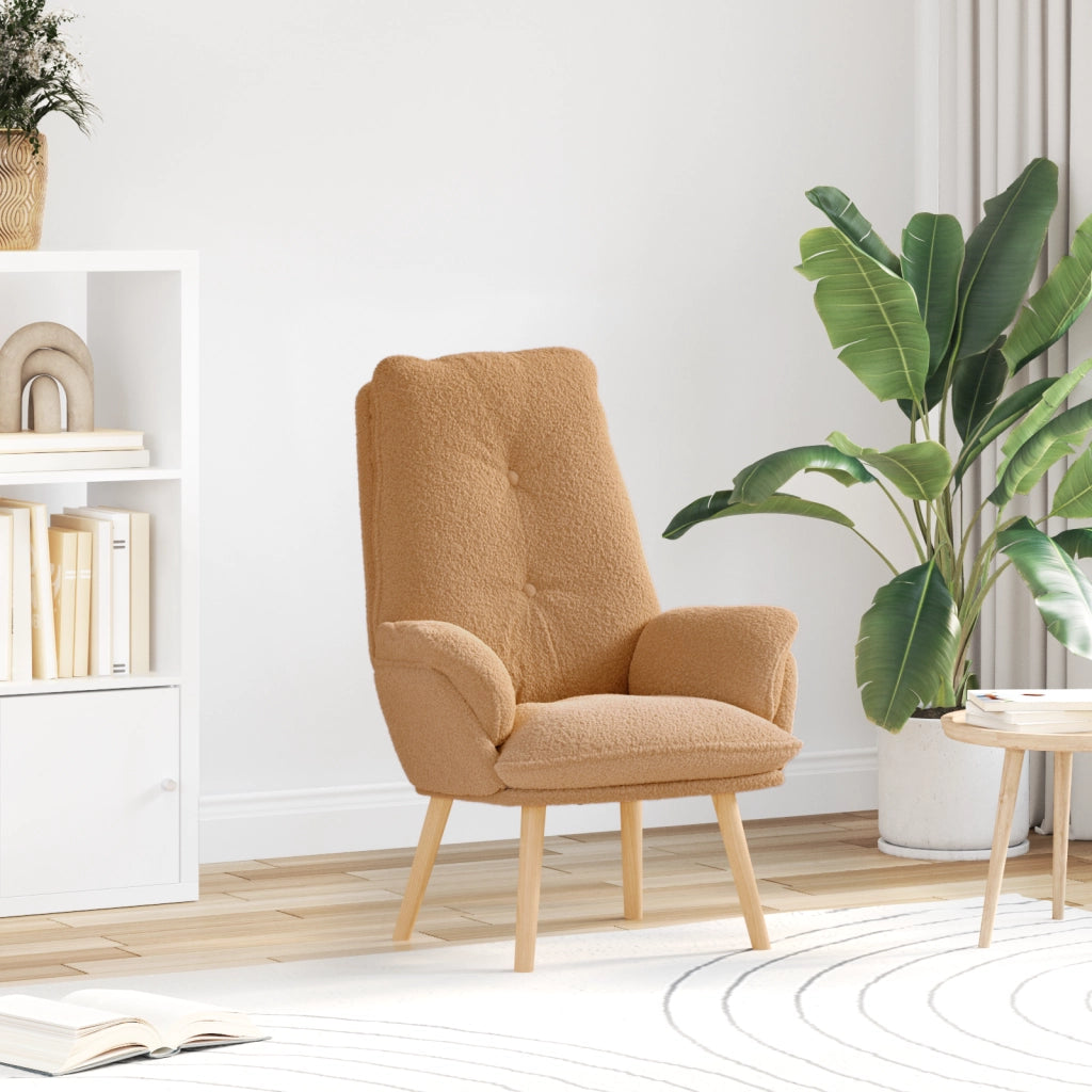 Poltrona Relax viDA XL Beige in Tessuto Simile alla Lana Ricci