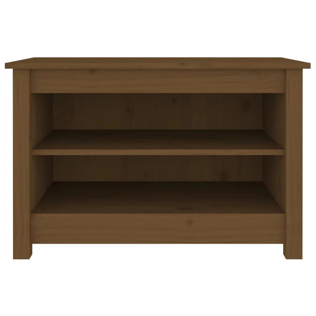 Panca portascarpe/stivali cassettiera scaffale mobiletto portaoggetti per ingresso 70 x 38 x 45,5 cm pino massello marrone 02_0022979