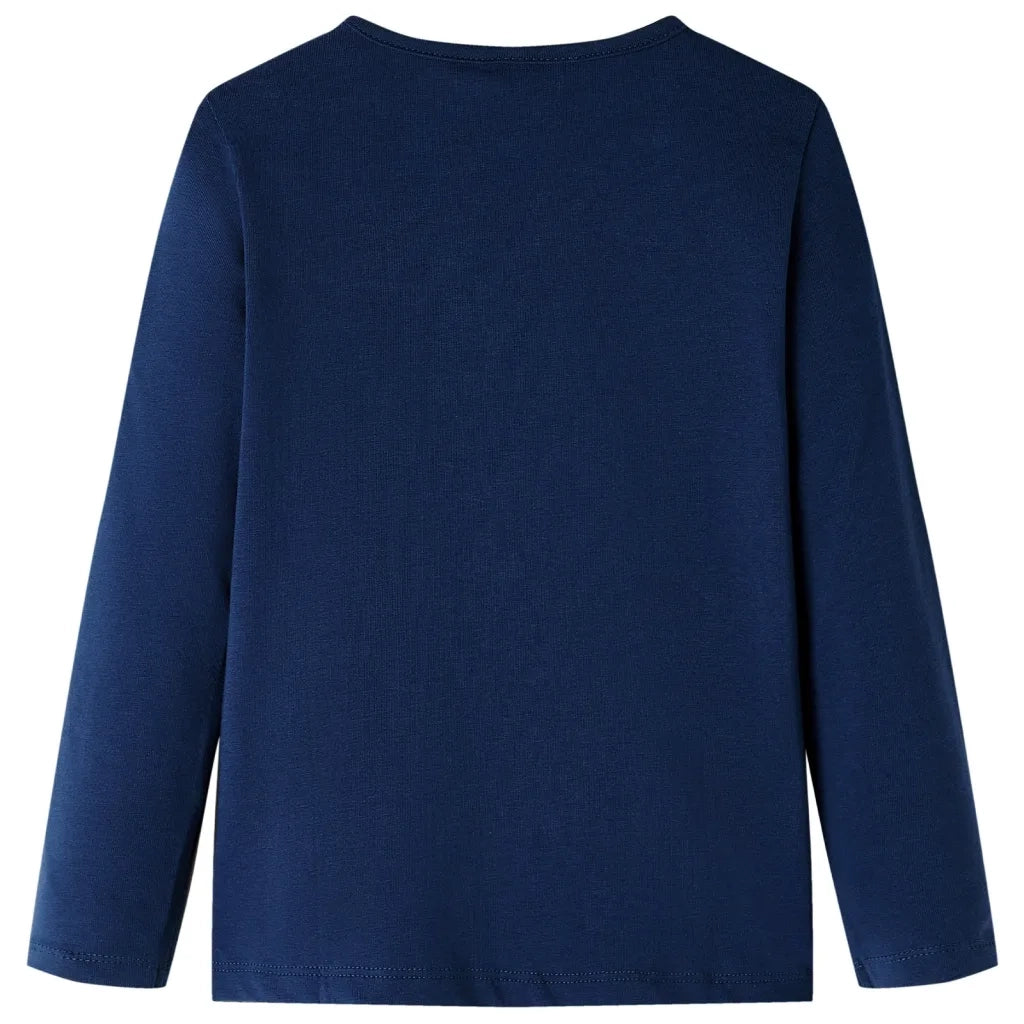 Maglietta da Bambina a Maniche Lunghe Blu Marino 128 13517