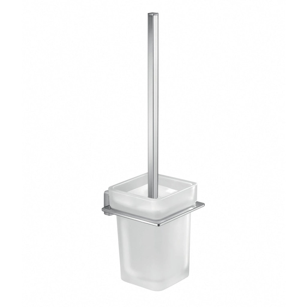 Scopino WC con ciuffo in setole da muro in acciaio inox e Cromall 4433-03 Gedy serie ATENA Cromato