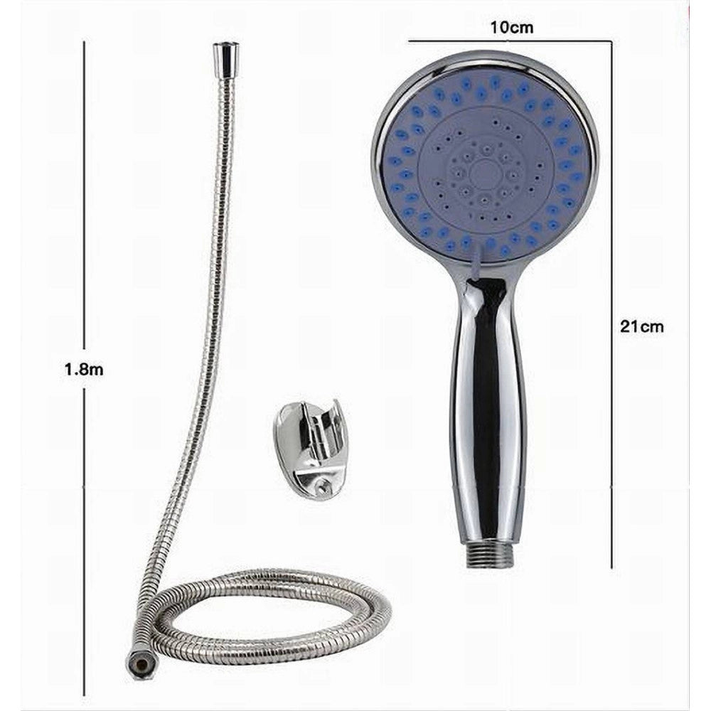 Trade Shop - Kit Doccetta Doccino Soffione Bagno Doccia Tondo Con Laccio 1,8mt Staffa 69059 -
