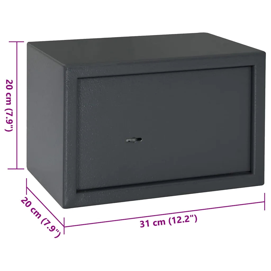 Cassaforte con blocco Grigio scuro 31 x 20 x 20 cm Acciaio CFW3827603