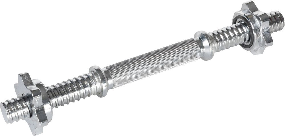 Asta cromata per manubrio con ghiera per dischi in ghisa - lunghezza 33cm e diametro 25mm - peso 1,2 kg