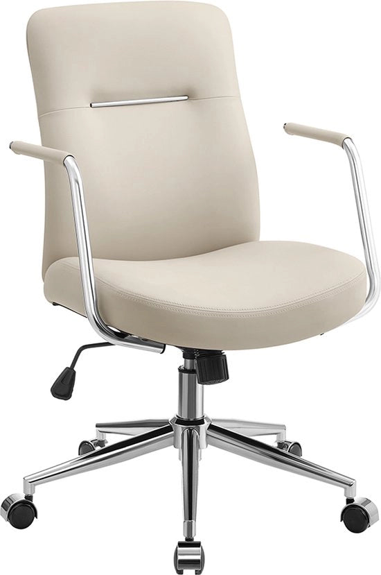 Sedia da ufficio - regolabile in altezza - schienale comodo - superficie in PU - capacità di carico fino a 150 kg - beige cappuccino