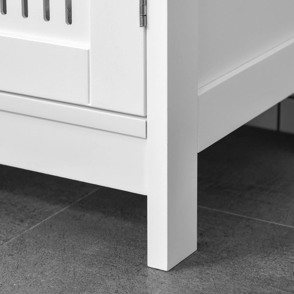 Mobile Sottolavabo Bagno in Legno con 2 Ante Ventilate e Ripiano Regolabile ¨C zephmum ¨C Bianco 60x30x60 cm