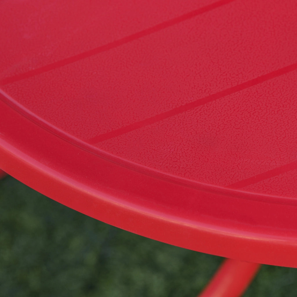 Set da giardino per bambini con tavolo e sedie pieghevole ¨C zephmum ¨C rosso, altezza regolabile 100-125 cm