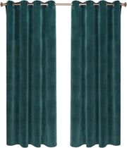 Set di tende Vida 2 pezzi - verde 140x270cm - oscuranti - con cinturino pieghevole - velluto isolante