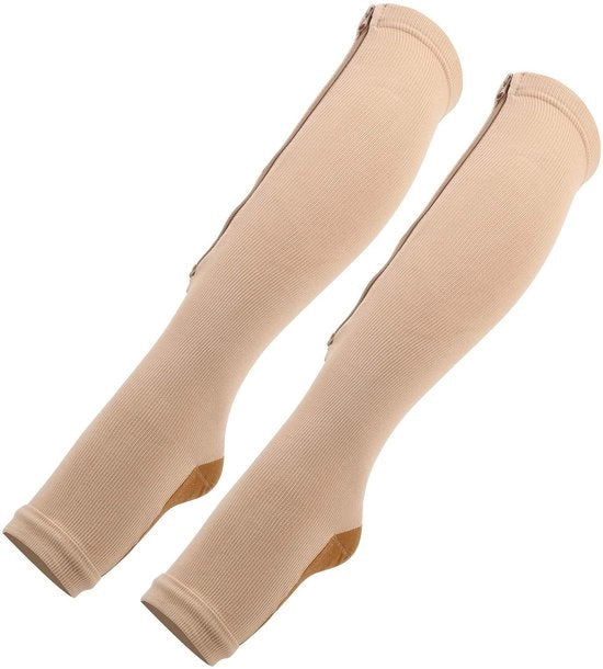 Compressi ad alta pressione - Mezza lunghezza - Chiusura a raccordo - Antiscivolo - Calze elastiche - 1 coppia - Esperienza confortevole - Calze a supporto