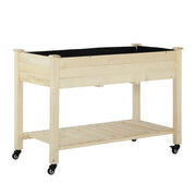 Fioriera da Giardino con Ruote ¨C Zephmum ¨C Legno Massello Pino
