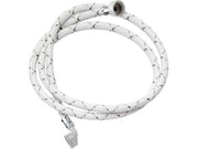 Tubo di carico con treccia in nylon bianco con banda grigia e curvetta 200 cm