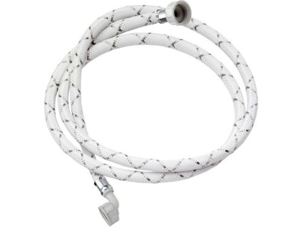 Tubo di carico con treccia in nylon bianco con banda grigia e curvetta 200 cm