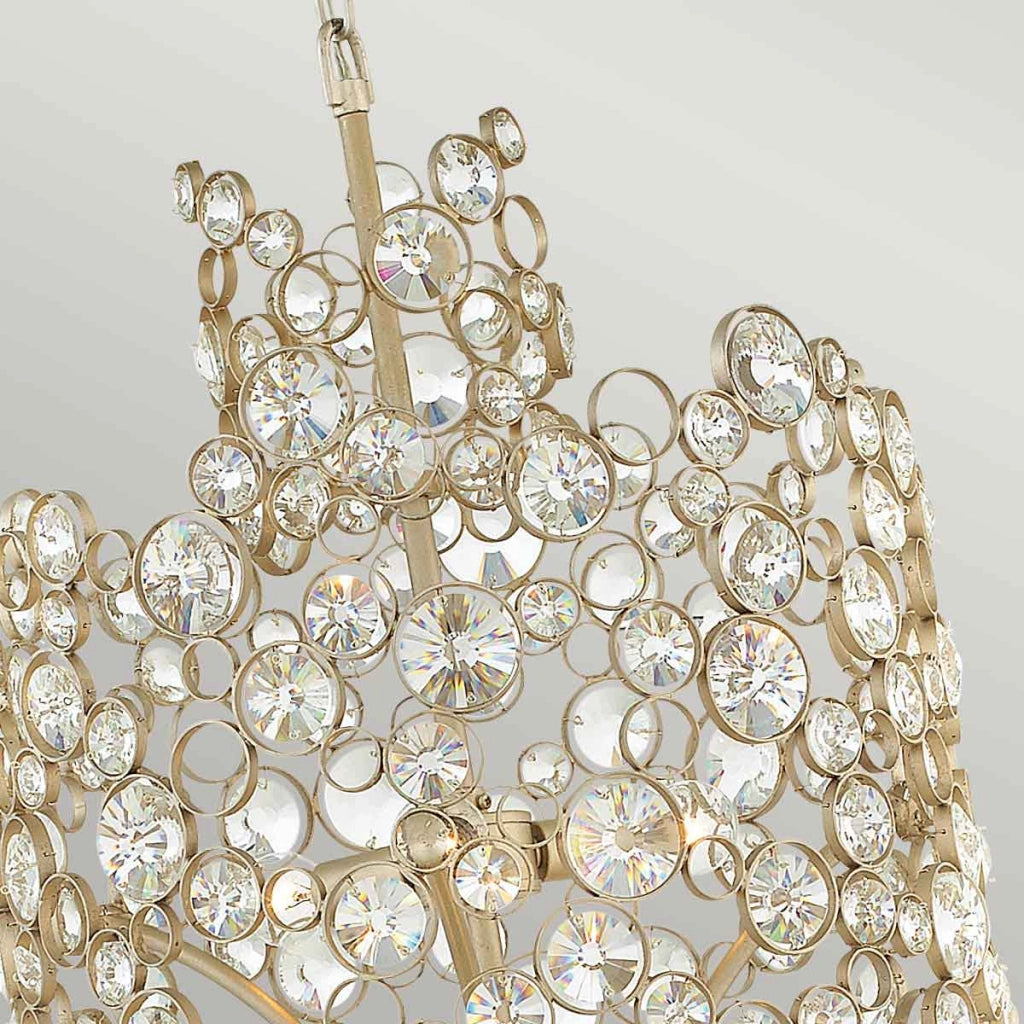 Lampadario Anya glamour cristalli argento 6xE14 Hinkley