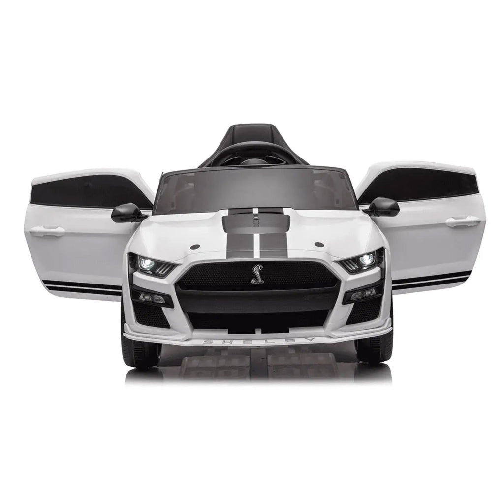 Macchina Elettrica per Bambini Licenza Ufficiale Ford Mustang Shelby Telecomandata 10,8V 3,1Ah Bianco