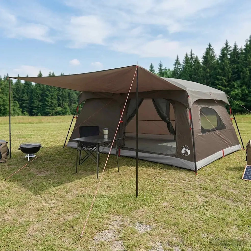 Tenda Familiare con tetto Marrone Grigio 500 x 400 x 230 cm 42029003