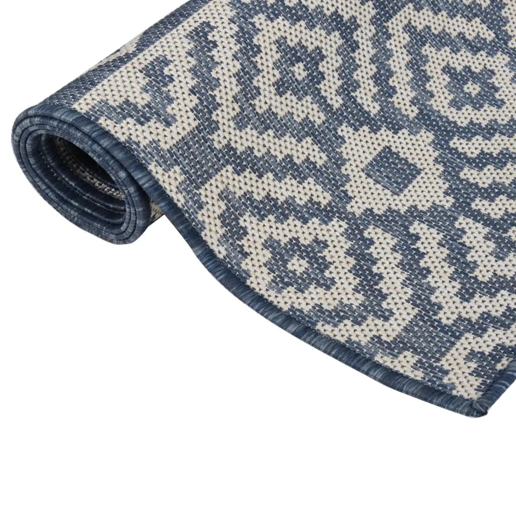 Tappeto da Esterni a Tessitura Piatta 160x230 cm Strisce Blu cod mxl 77884