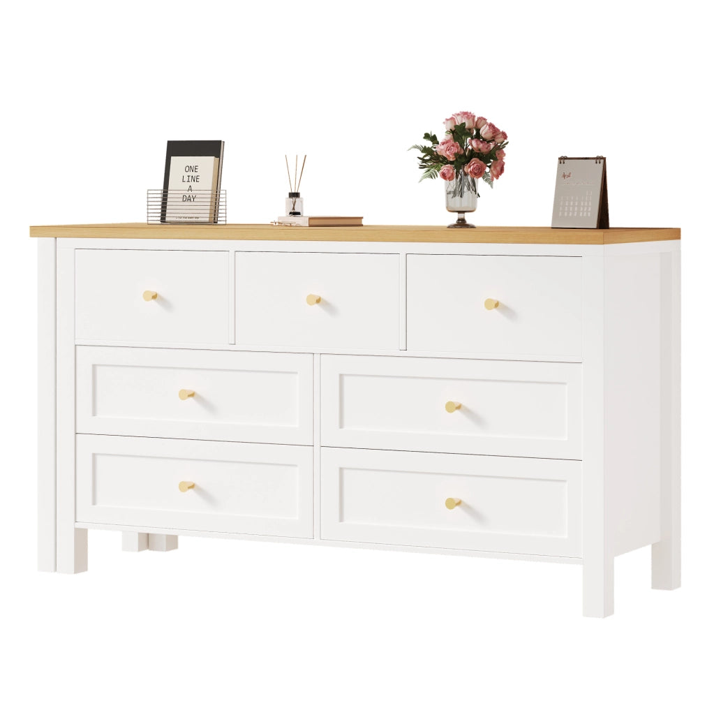 Scrivania girevole con 7 cassetti effetto rovere