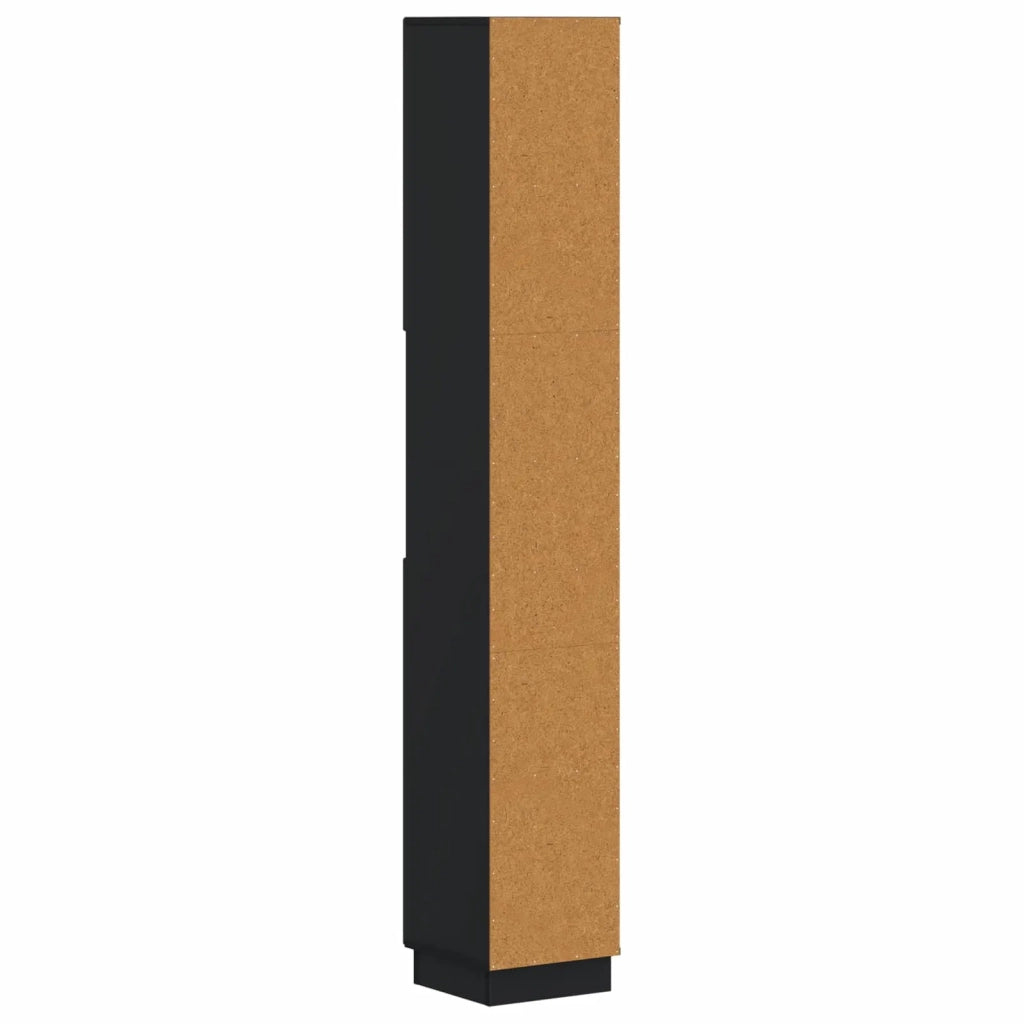 Armadio da Bagno con Ripiano Aperto HOORN Nero 30 x 31 x 187 cm 897256