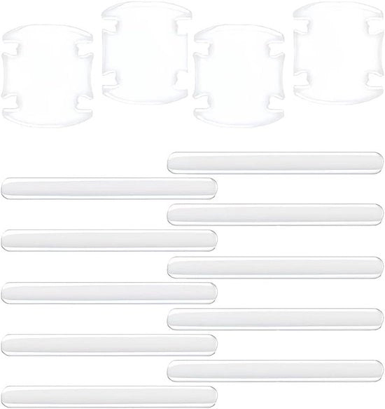 Protezione per Maniglie di Auto Paraurti Angoli di Porte Protezione da Scalfi Autoadesivo Resistente ai Scalfi Invisibile Etichetta (15 x 1,5 cm + 8 x 9 cm) - 14