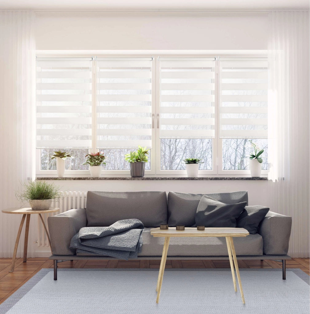 Tenda a Rullo giorno / notte installazione senza foratura EasyFix Bianco 75x180 cm
