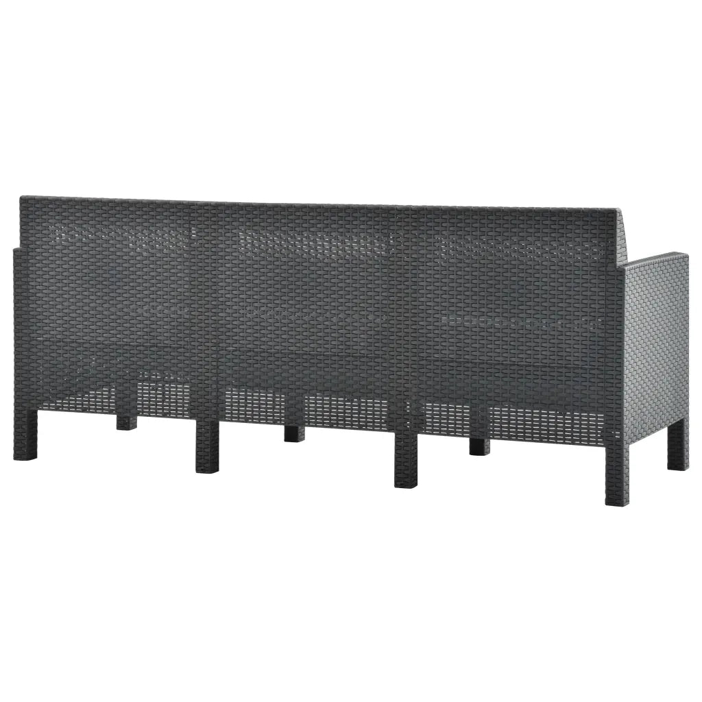 Set Divani da Giardino 2 pz con Cuscini in Rattan PP Antracite 3079668