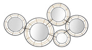 Pannello da Muro con Specchi Oporto 111x9,5x59 cm in Rattan
