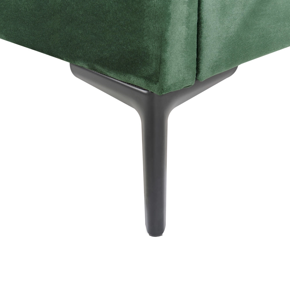 Letto Matrimoniale con Contenitore in Velluto verde scuro 140 x 200 cm con poggiatesta imbottita ottomana gambe in metallo Nero