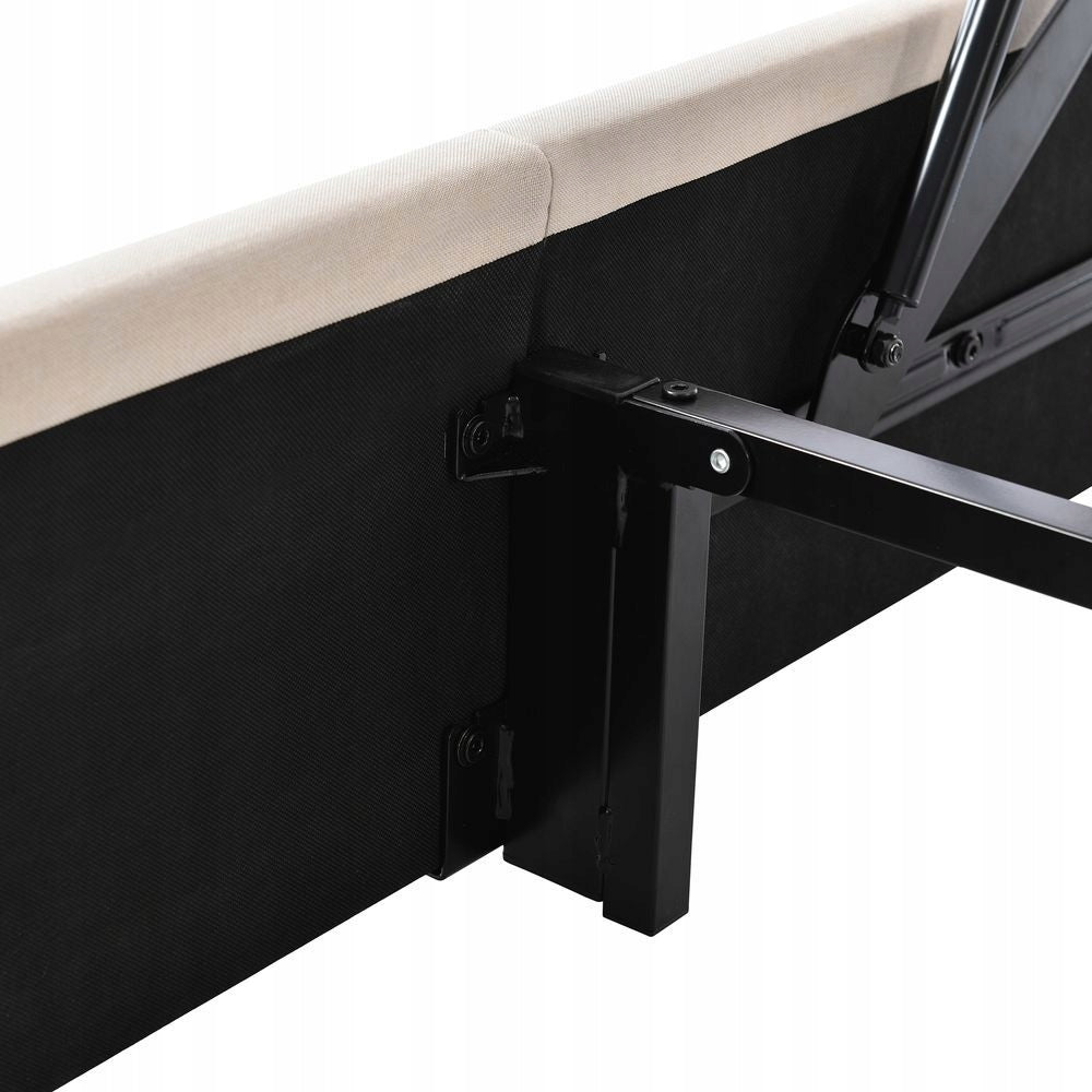 Letto con contenitore - Xylo - 140x200cm - Bianco - Pikowane lin