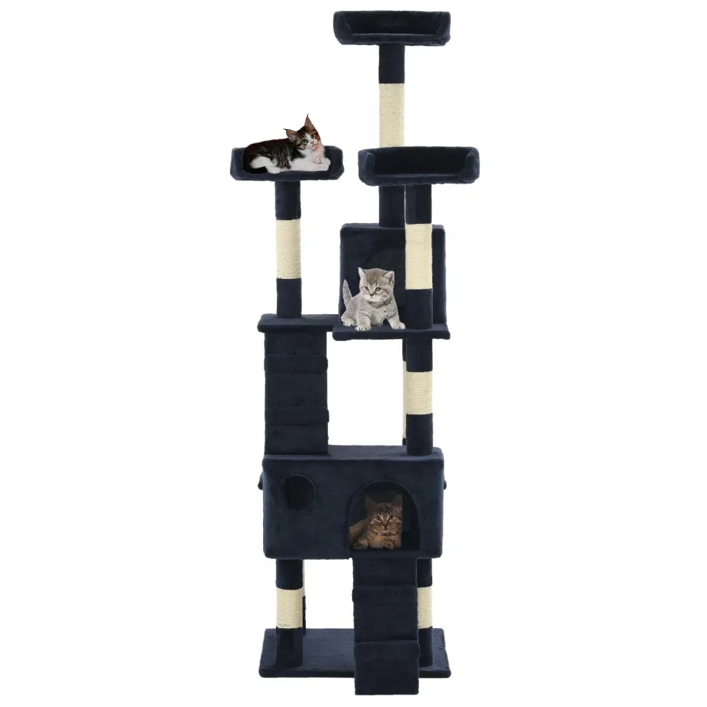 Albero per Gatti con Tiragraffi in Sisal 170 cm Blu CFW9667882