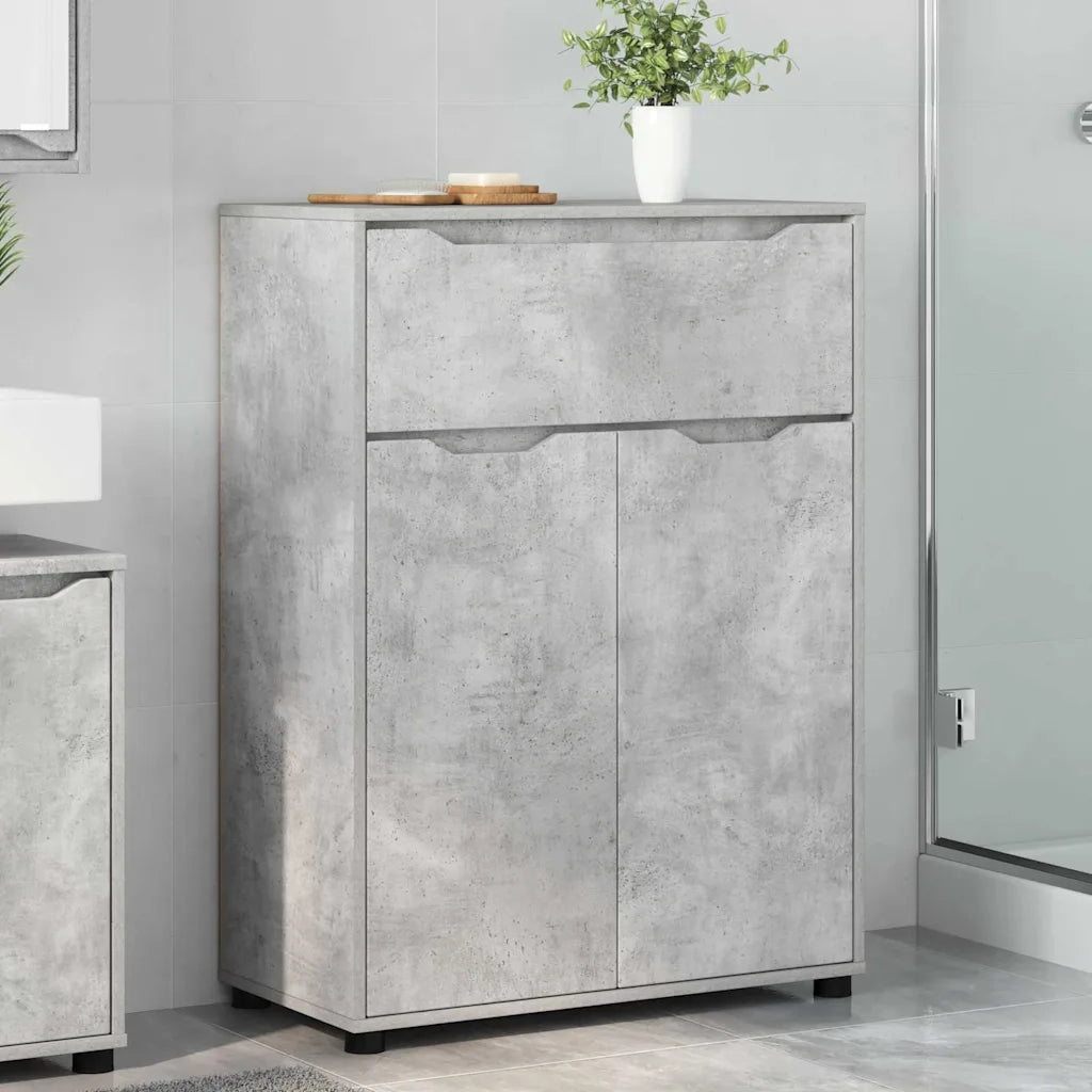 Mobile da Bagno con porta Grigio cemento 72,5 x 36,5 x 100 cm 888770