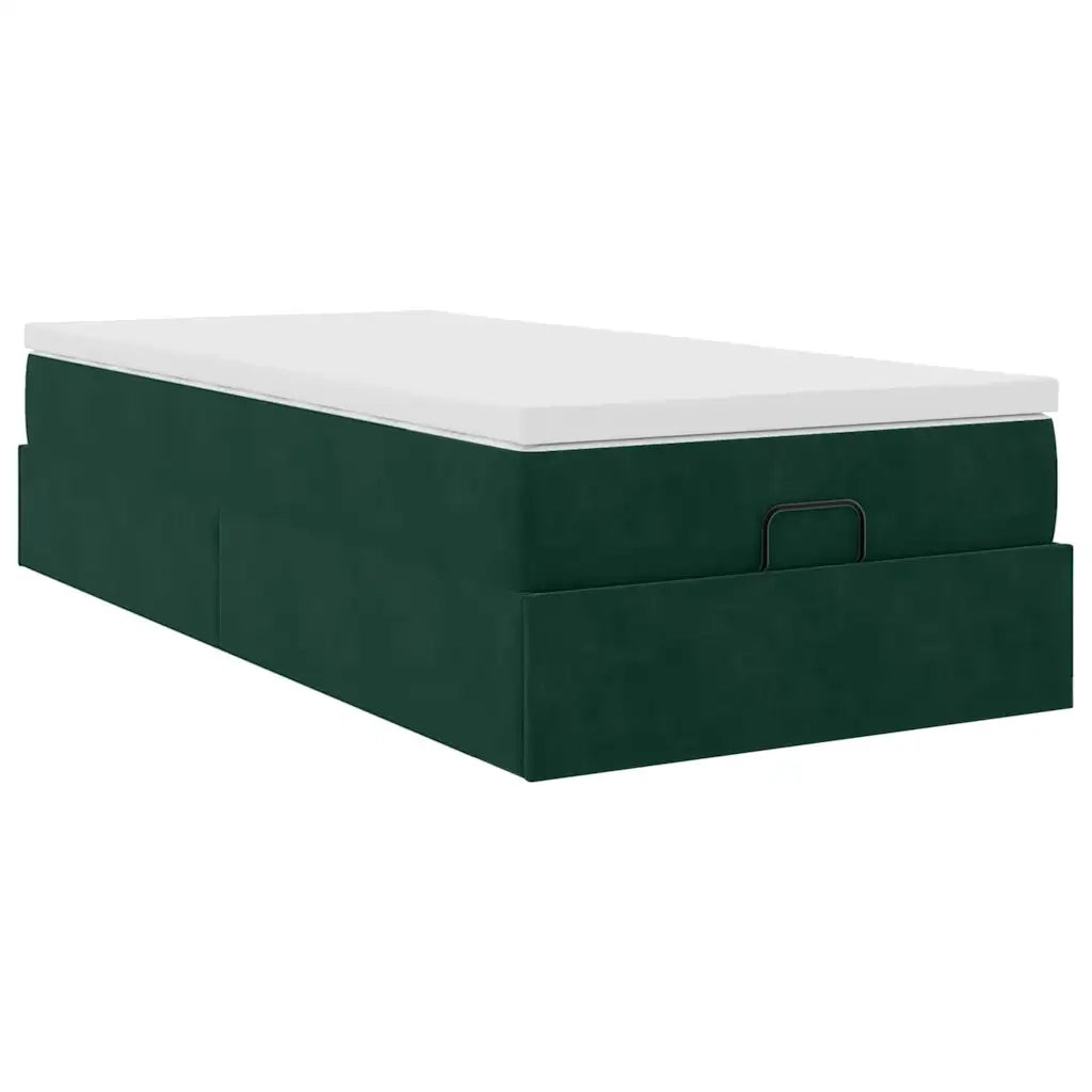 Struttura Letto Pouf con Materasso 90x200 cm in Velluto