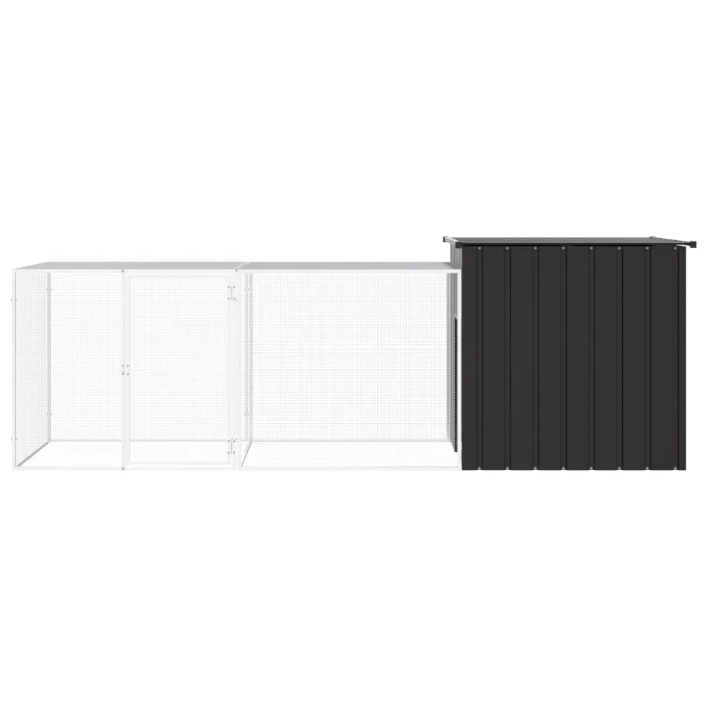 Gabbia per Polli Antracite 300x91x100 cm Acciaio Zincato 3106452
