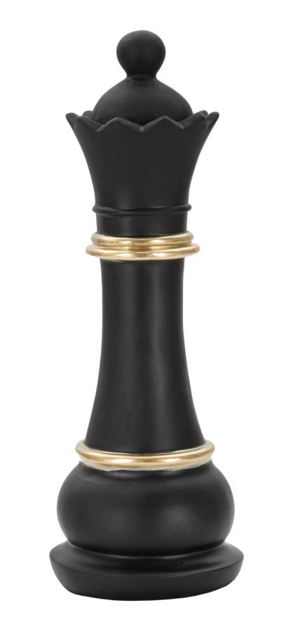 Regina Nera e Oro Ø 9x25,5 cm in Poliresina