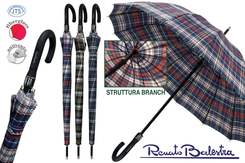 1 Pezzo Ombrello Pioggia Golf Super Branch Automatico Renato Balestra 3 Decori
