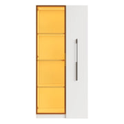 Vetrina con 2 Ante in Vetro e Modulo Laterale Estraibile con LED; Stile Moderno; in MDF; 70??40??160 cm; Bianco