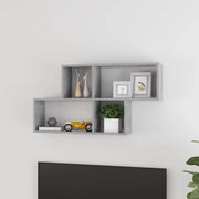 Scaffale a Parete Grigio Cemento 100x18x53 cm Legno Multistrato 807164